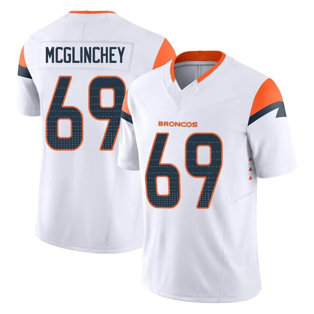 Seanshop D.Broncos #69 Mike McGlinchey Player White Limited Vapor F.U.S.E. Home Game Stitched Jerseys