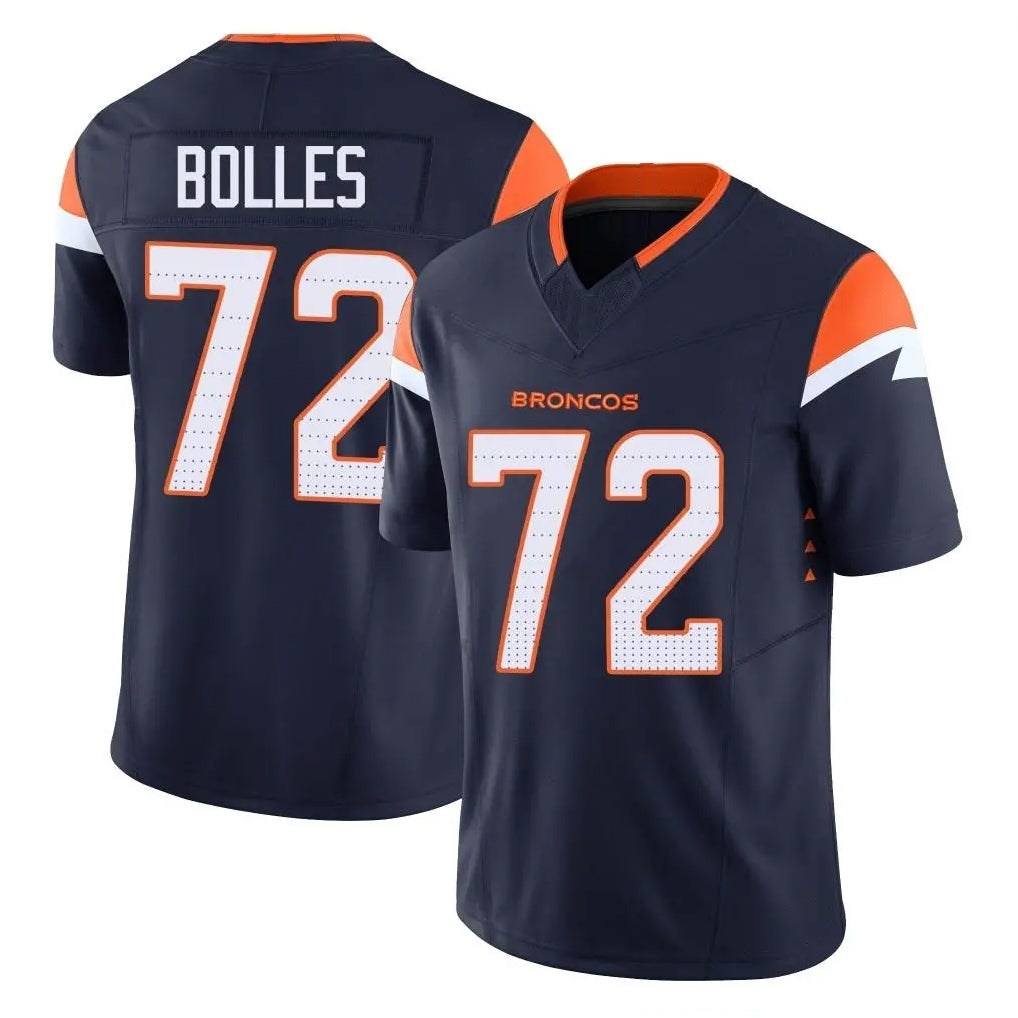 Seanshop D.Broncos #72 Garett Bolles Player Navy Limited Vapor F.U.S.E. Home Game Stitched Jerseys
