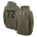 Seanshop D.Broncos #72 Garett Bolles Player Olive Salute to Service Pullover Hoodies Limited Stitched Jerseys