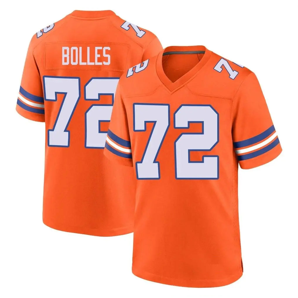 Seanshop D.Broncos #72 Garett Bolles Player Orange Alternate Collection Throwback Game Stitched Jerseys