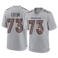 Seanshop D.Broncos #73 Frank Crum Player Gray Atmosphere Fashion Limited Game Stitched Jerseys