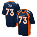 Seanshop D.Broncos #73 Frank Crum Player Navy Game Stitched Jerseys