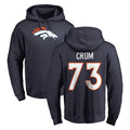 Seanshop D.Broncos #73 Frank Crum Player Navy Pullover Hoodie Limited Stitched Jerseys