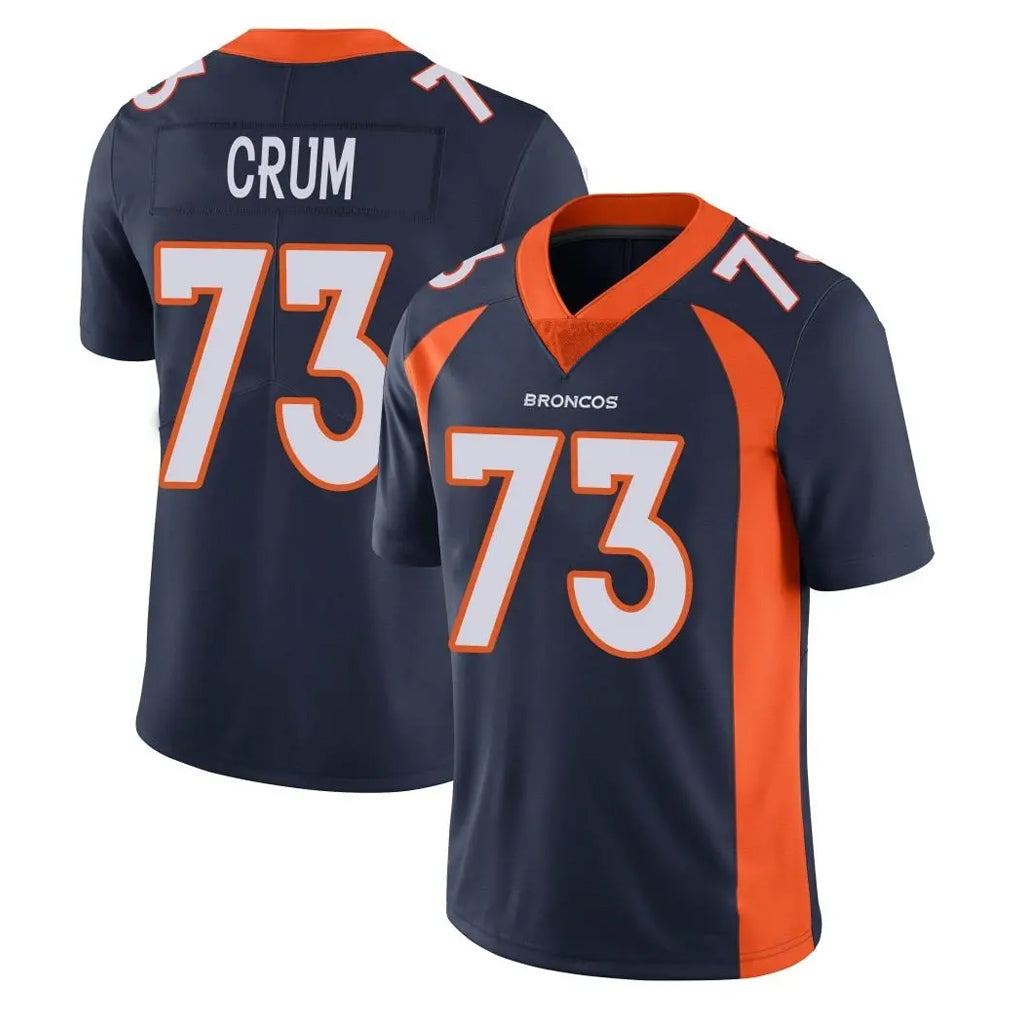Seanshop D.Broncos #73 Frank Crum Player Navy Vapor Untouchable Limited Game Stitched Jerseys