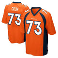 Seanshop D.Broncos #73 Frank Crum Player Orange Color Home Game Stitched Jerseys