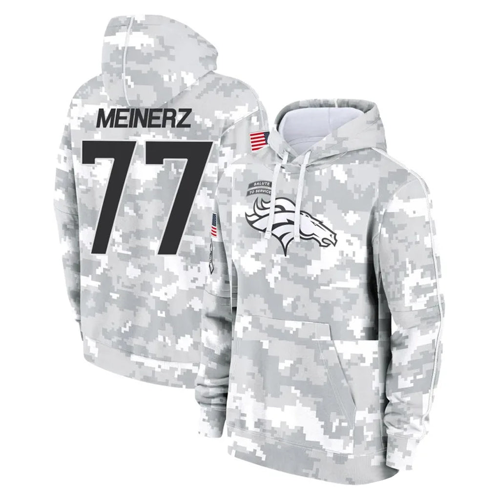 Seanshop D.Broncos #77 Quinn Meinerz Player Arctic Camo Salute to Service Hoodies Limited Game Stitched Jerseys