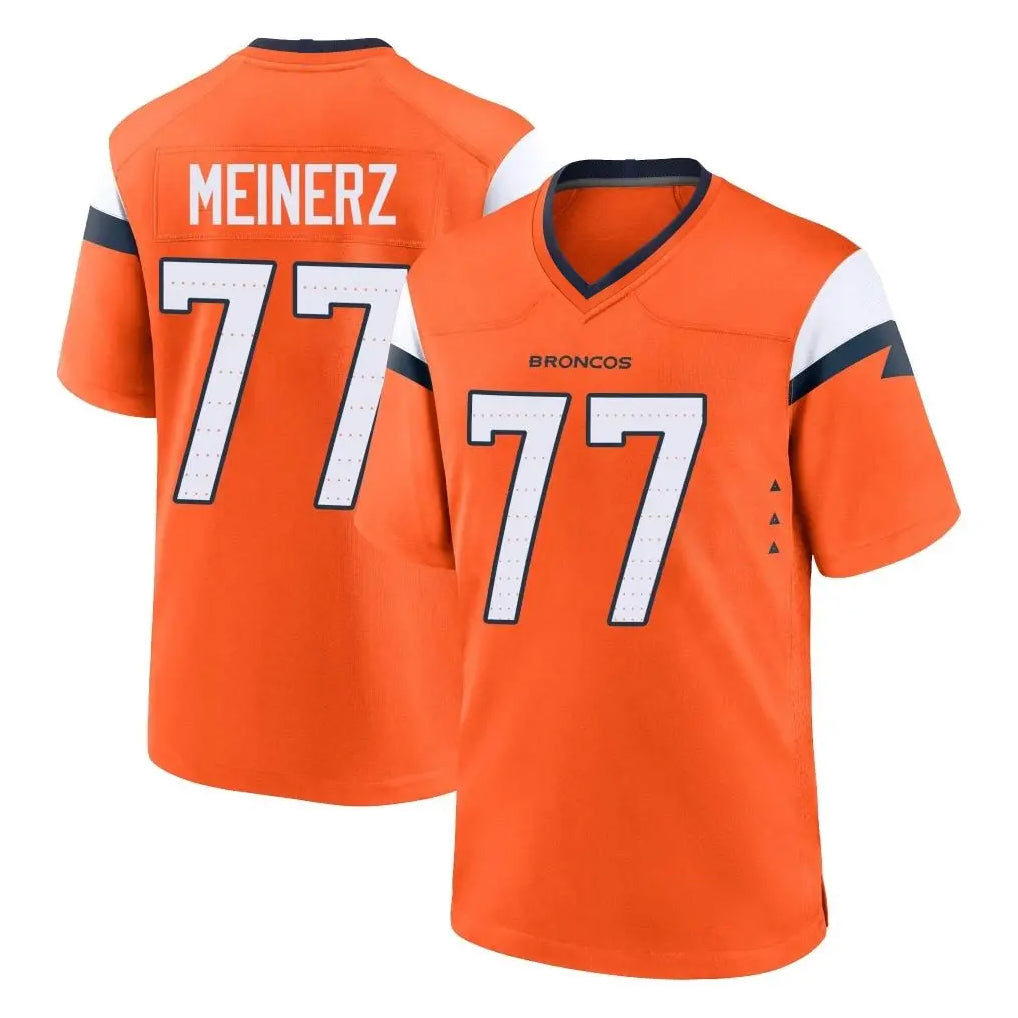 Seanshop D.Broncos #77 Quinn Meinerz Player Orange Home Game Stitched Jerseys