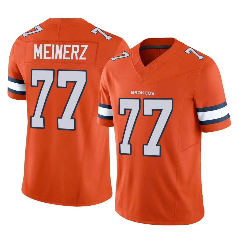 Seanshop D.Broncos #77 Quinn Meinerz Player Orange Limited Alternate Vapor F.U.S.E. Throwback Game Stitched Jerseys