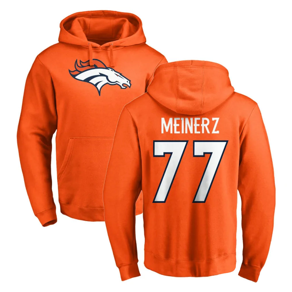 Seanshop D.Broncos #77 Quinn Meinerz Player Orange Pullover Hoodie Limited Stitched Jerseys