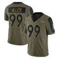 Seanshop D.Broncos #99 Zach Allen Player Olive Salute To Service Limited Game Stitched Jerseys