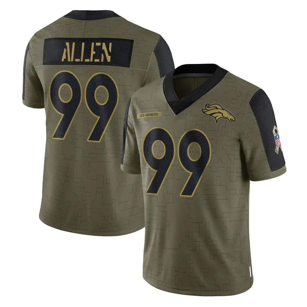 Seanshop D.Broncos #99 Zach Allen Player Olive Salute To Service Limited Game Stitched Jerseys