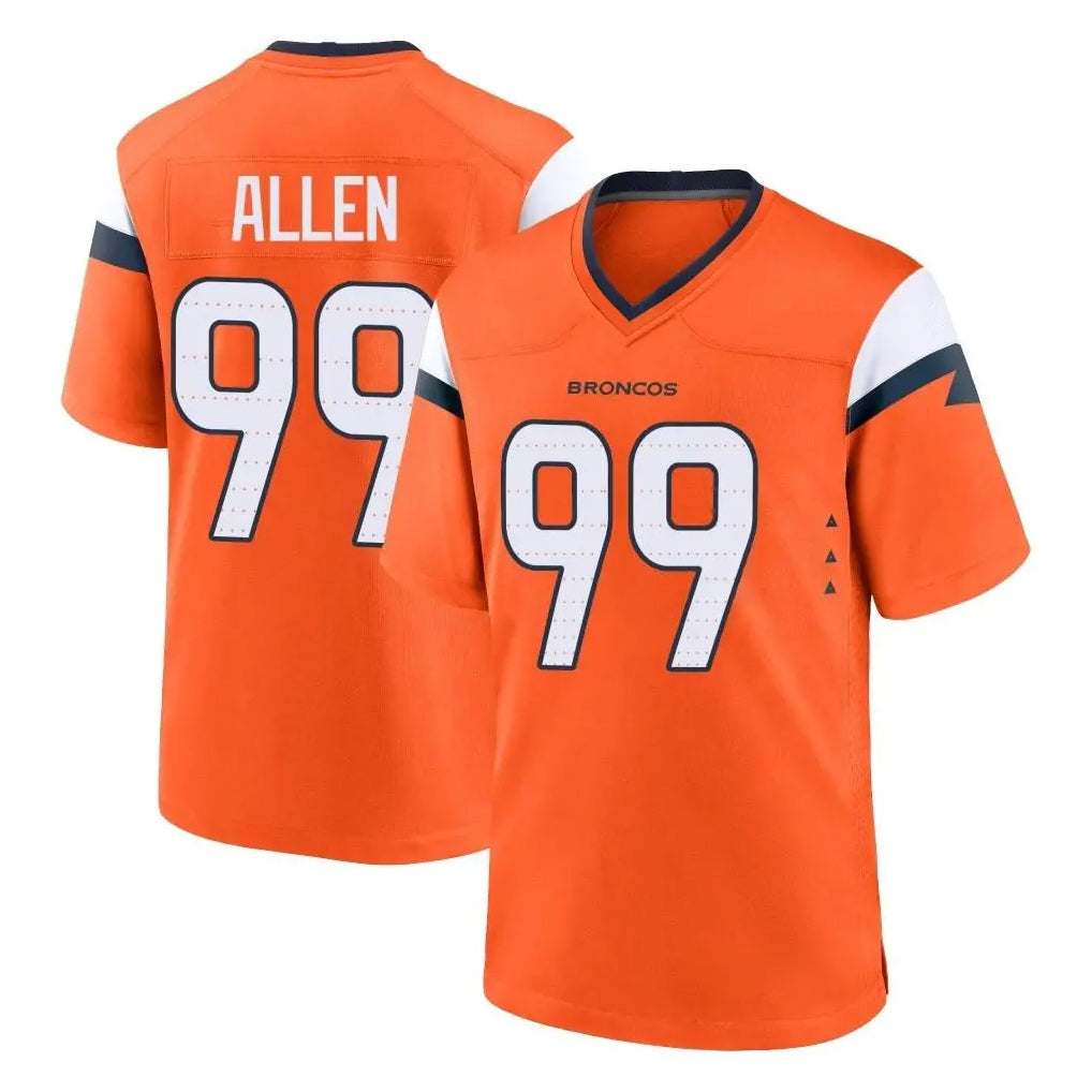 Seanshop D.Broncos #99 Zach Allen Player Orange Home Game Stitched Jerseys