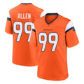 Seanshop D.Broncos #99 Zach Allen Player Orange Home Game Stitched Jerseys