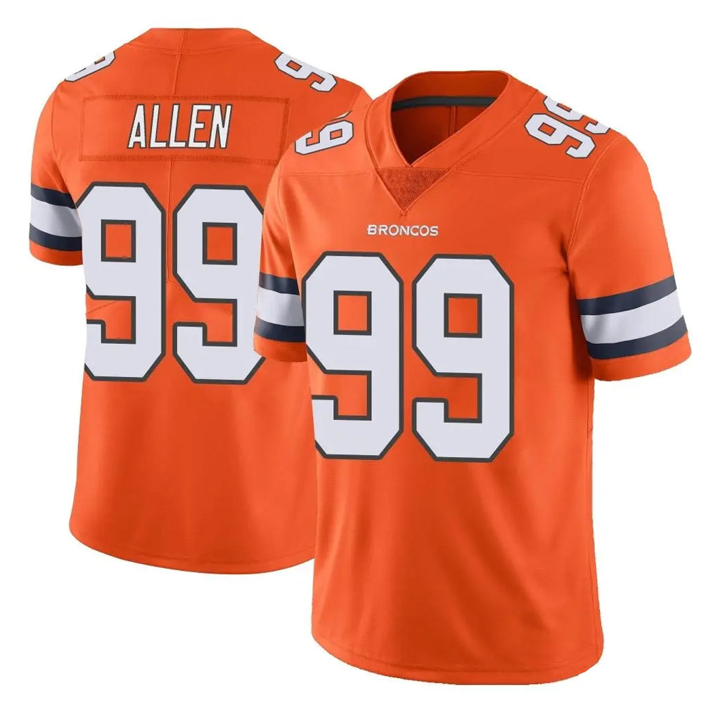 Seanshop D.Broncos #99 Zach Allen Player Orange Vapor Untouchable Limited Home Game Stitched Jerseys