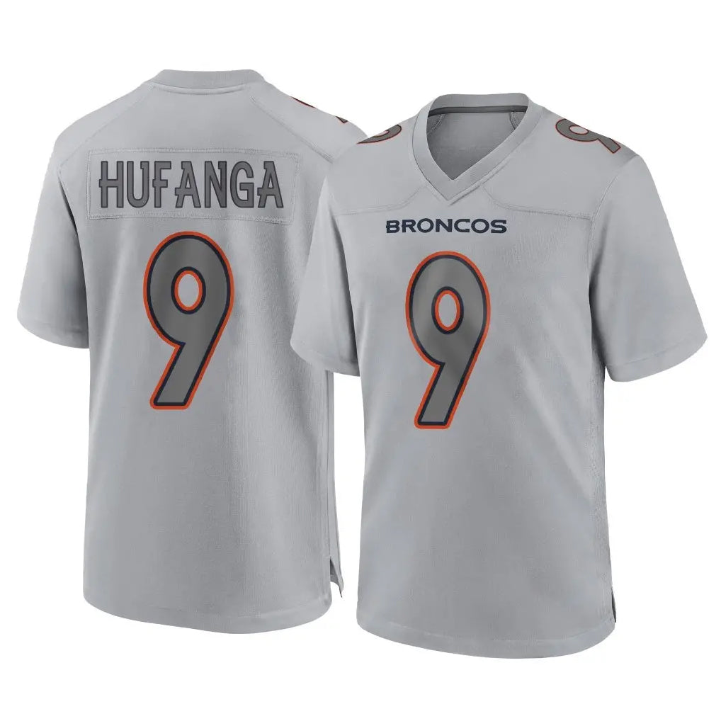 Seanshop D.Broncos #9 Talanoa Hufanga Player Gray Atmosphere Fashion Limited Game Stitched Jerseys