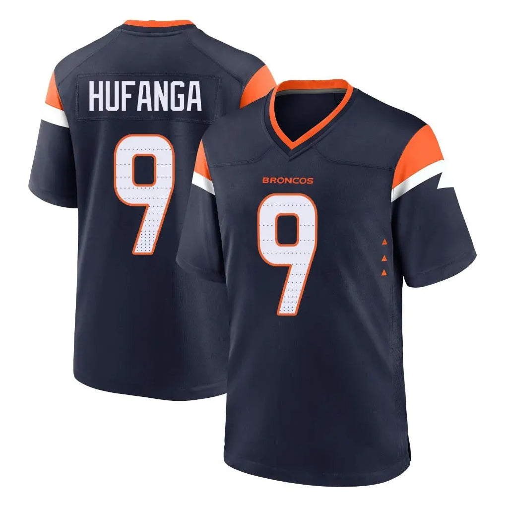 Seanshop D.Broncos #9 Talanoa Hufanga Player Navy Home Game Stitched Jerseys