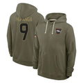 Seanshop D.Broncos #9 Talanoa Hufanga Player Olive Salute to Service Pullover Hoodies Limited Stitched Jerseys