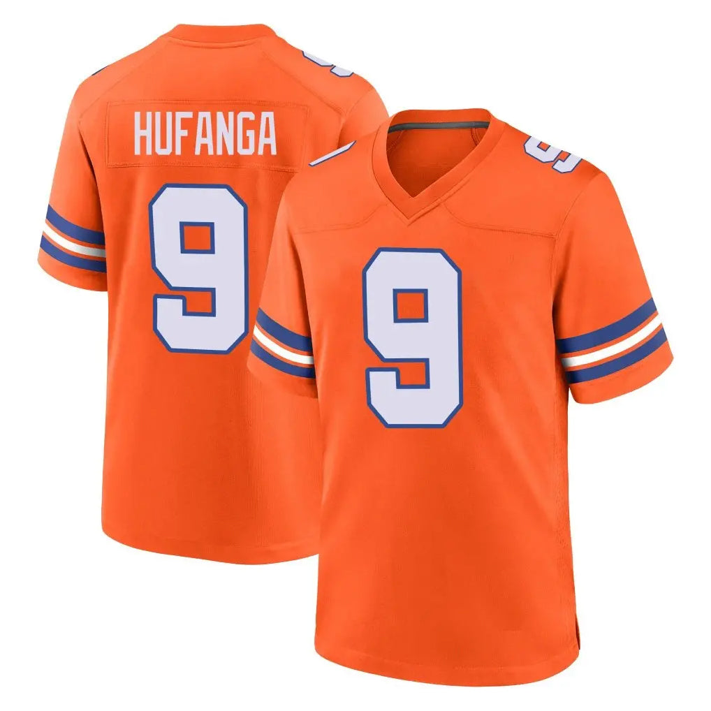 Seanshop D.Broncos #9 Talanoa Hufanga Player Orange Alternate Collection Throwback Game Stitched Jerseys