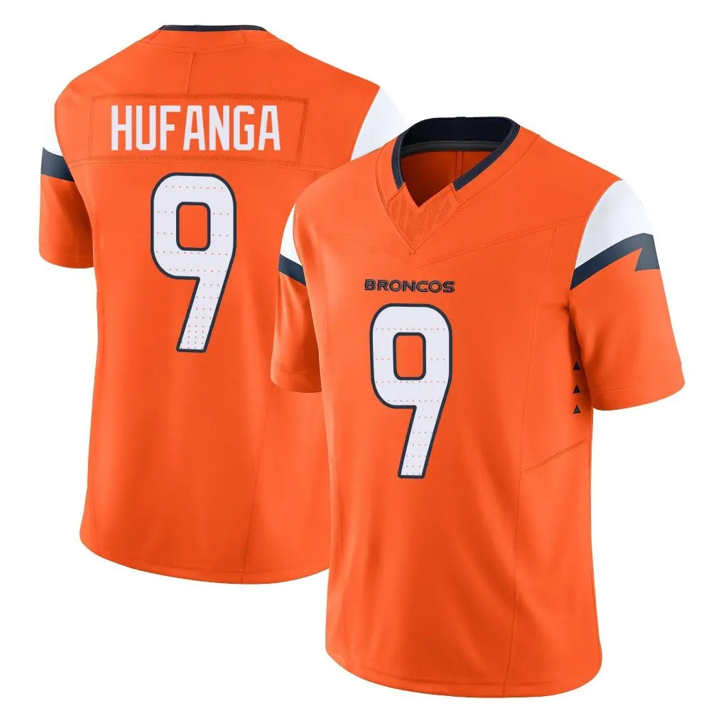 Seanshop D.Broncos #9 Talanoa Hufanga Player Orange Vapor F.U.S.E. Limited Home Game Stitched Jerseys