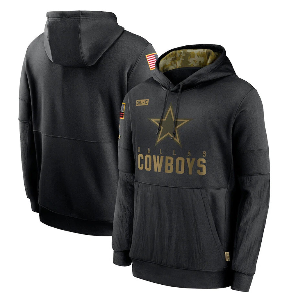 Seanshop D.Cowboys Black Salute to Service Pullover Hoodies Limited Blank Player Stitched Jerseys