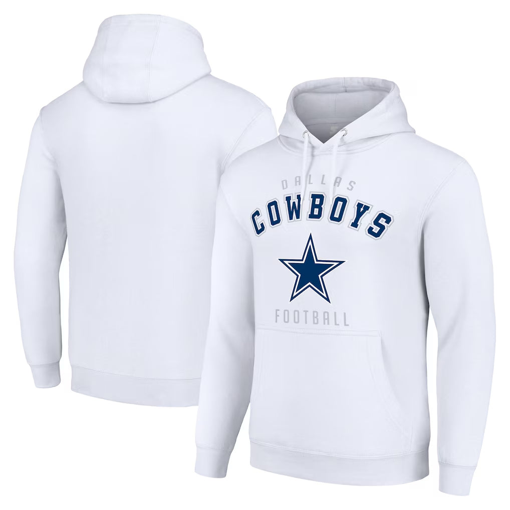 Seanshop D.Cowboys White Pullover Hoodies Limited Blank Player Stitched Jerseys