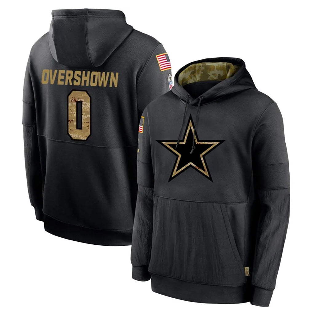 Seanshop D.Cowboys #0 DeMarvion Overshown Player Black Salute to Service Pullover Hoodies Limited Stitched Jerseys