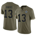 Seanshop D.Cowboys #13 Caleb Downs Player Olive Salute to Service Limited Game Stitched Jerseys