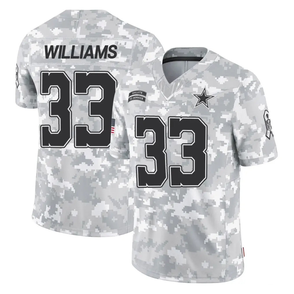 Seanshop D.Cowboys #33 Javonte Williams Player Arctic Camo Salute to Service Limited Home Game Stitched Jerseys