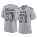 Seanshop D.Cowboys #33 Javonte Williams Player Gray Atmosphere Fashion Home Game Stitched Jerseys