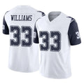 Seanshop D.Cowboys #33 Javonte Williams Player White-Navy Limited Vapor F.U.S.E. Home Game Stitched Jerseys