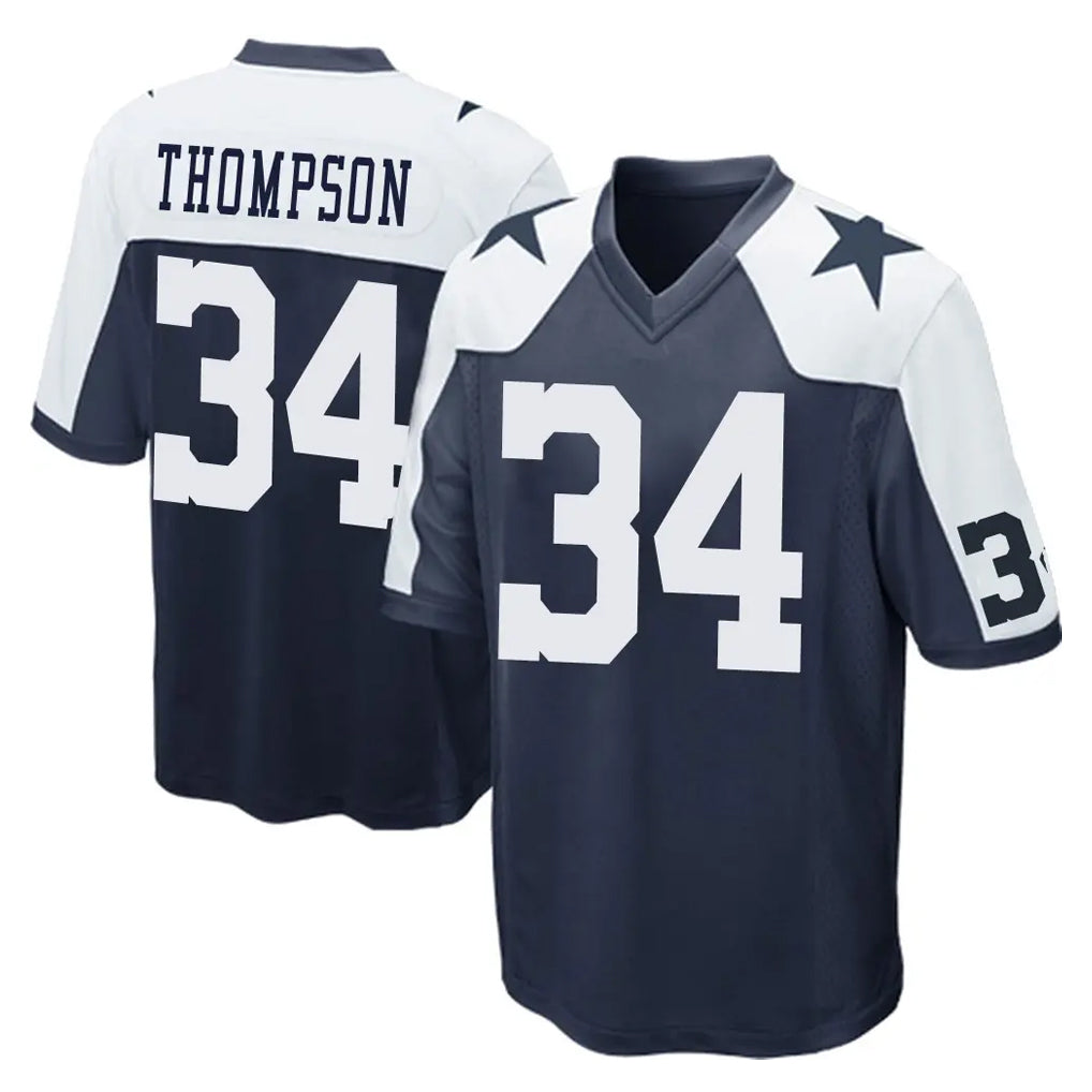 Seanshop D.Cowboys #34 Jalen Thompson Player Navy-White Alternate Home Game Stitched Jerseys