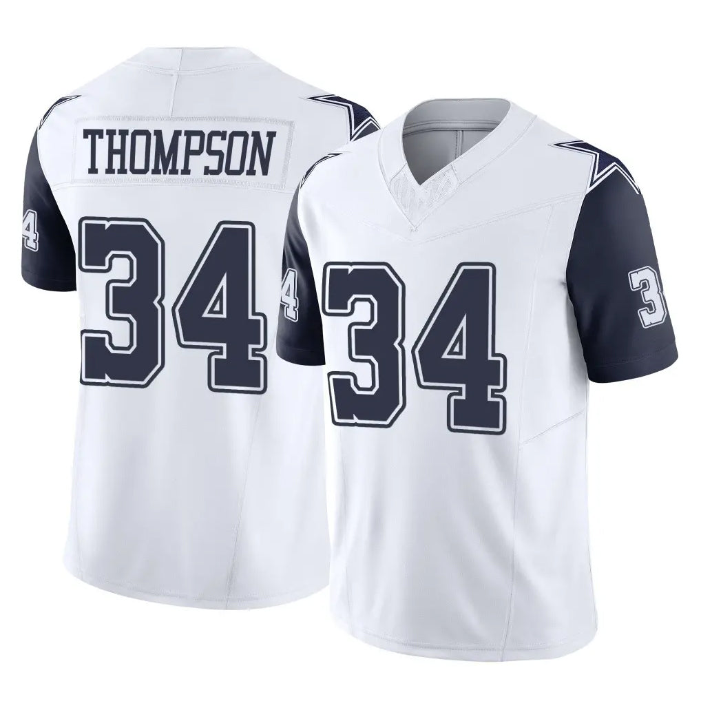 Seanshop D.Cowboys #34 Jalen Thompson Player White-Navy Limited Vapor F.U.S.E. Home Game Stitched Jerseys