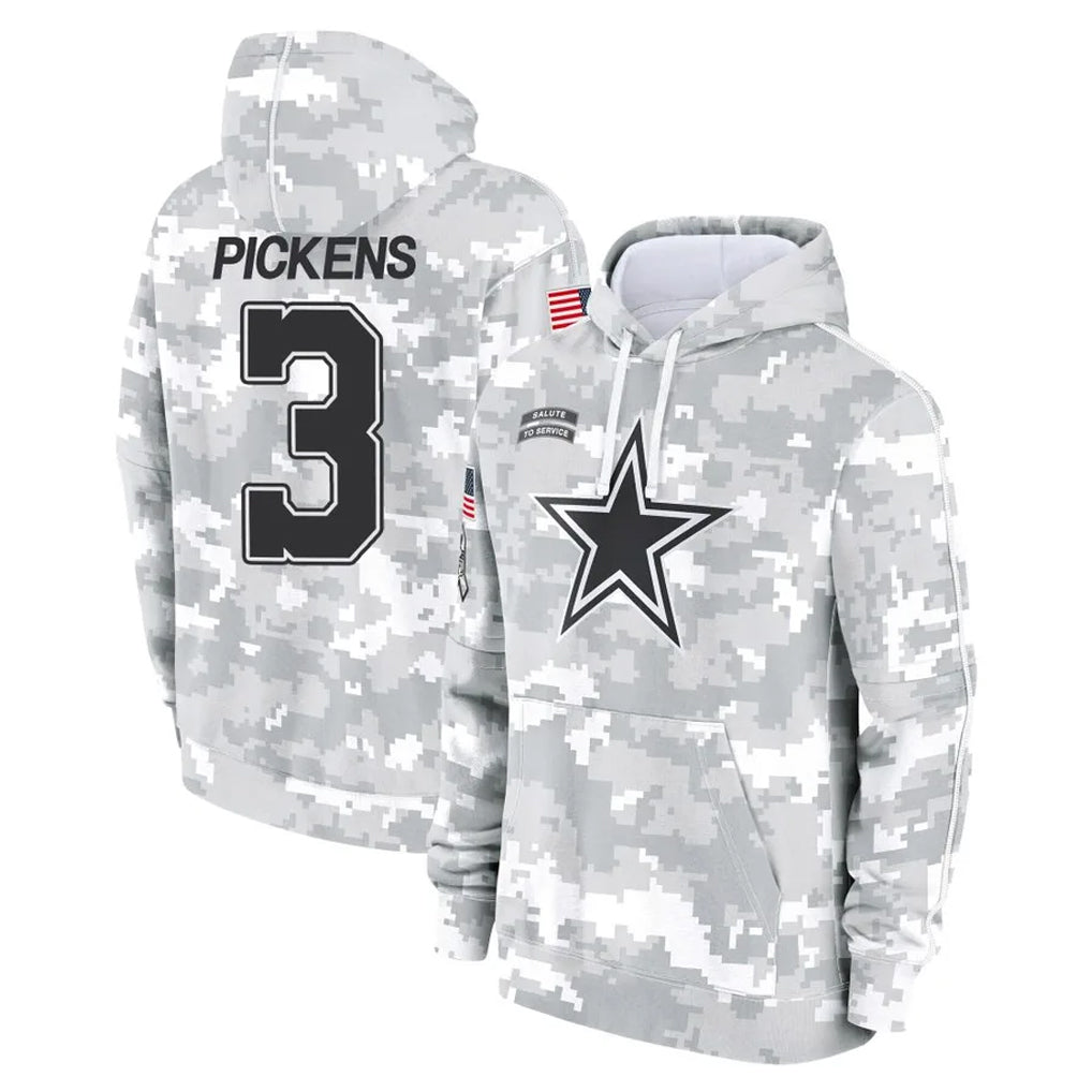 Seanshop D.Cowboys #3 George Pickens Player Arctic Camo Salute to Service Hoodies Limited Game Stitched Jerseys