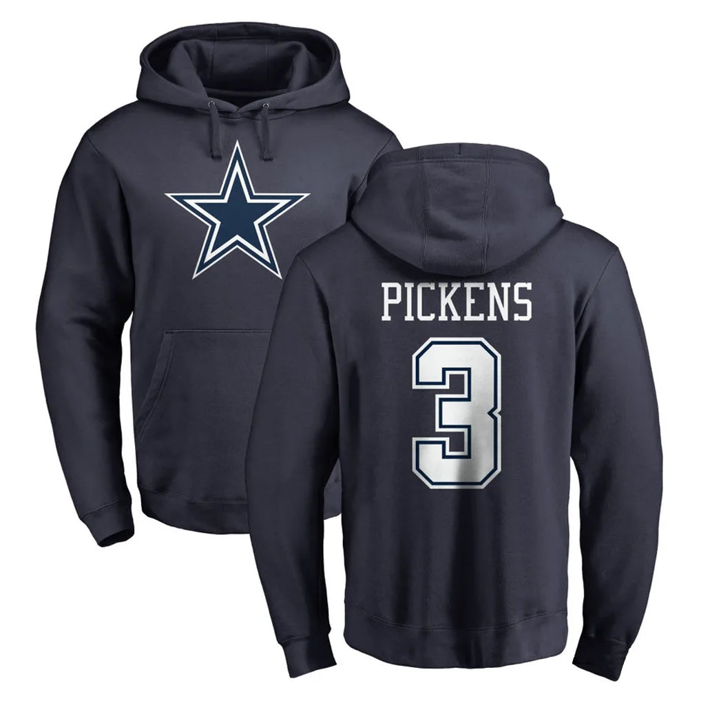 Seanshop D.Cowboys #3 George Pickens Player Navy Pullover Hoodies Limited Stitched Jerseys