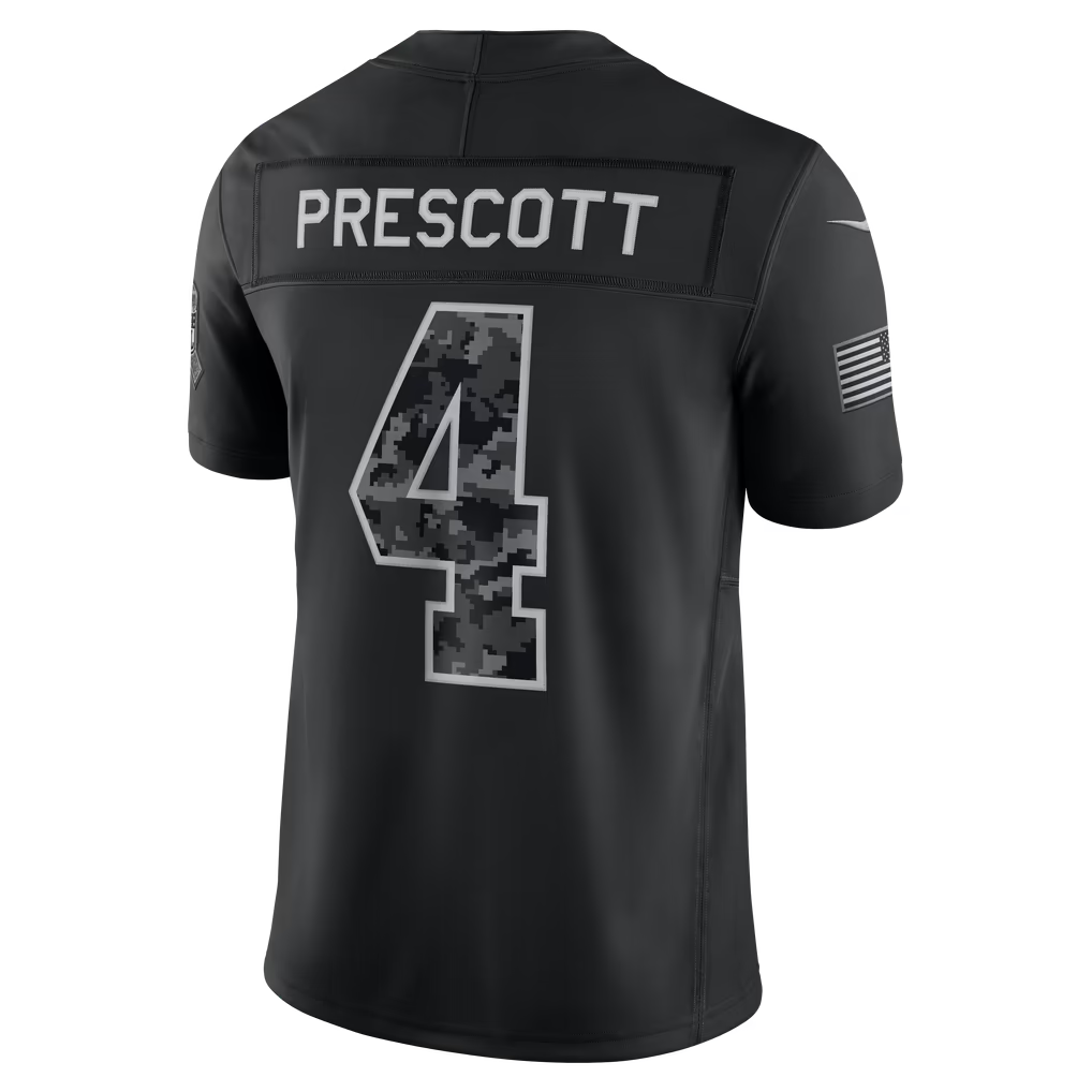 Seanshop D.Cowboys #4 Dak Prescott  Black 2026 Salute to Service Stitched Limited Jersey