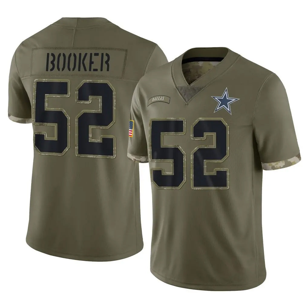 Seanshop D.Cowboys #52 Tyler Booker Player Olive Salute to Service Limited Game Stitched Jerseys