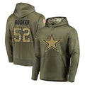 Seanshop D.Cowboys #52 Tyler Booker Player Olive Salute to Service Pullover Hoodies Home Game Stitched Jerseys