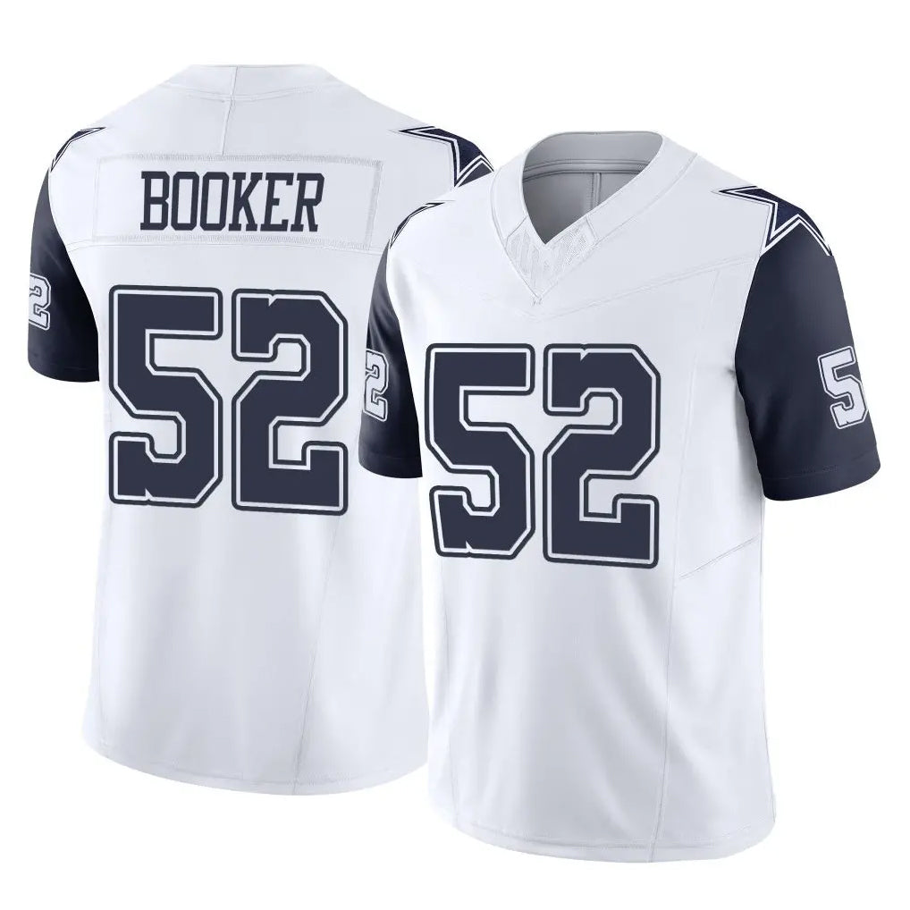 Seanshop D.Cowboys #52 Tyler Booker Player White-Navy Limited Vapor F.U.S.E. Home Game Stitched Jerseys