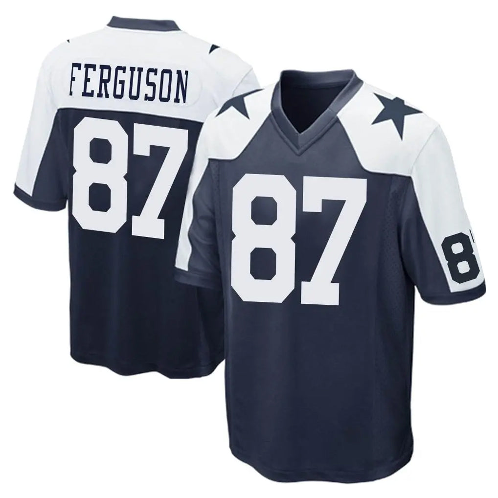 Seanshop D.Cowboys #87 Jake Ferguson Player Navy-White Alternate Home Game Stitched Jerseys