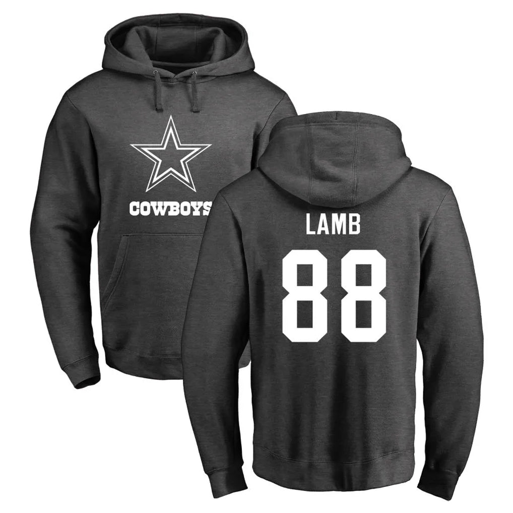 Seanshop D.Cowboys #88 CeeDee Lamb Player Ash One Color Pullover Hoodie Limited Stitched Jerseys