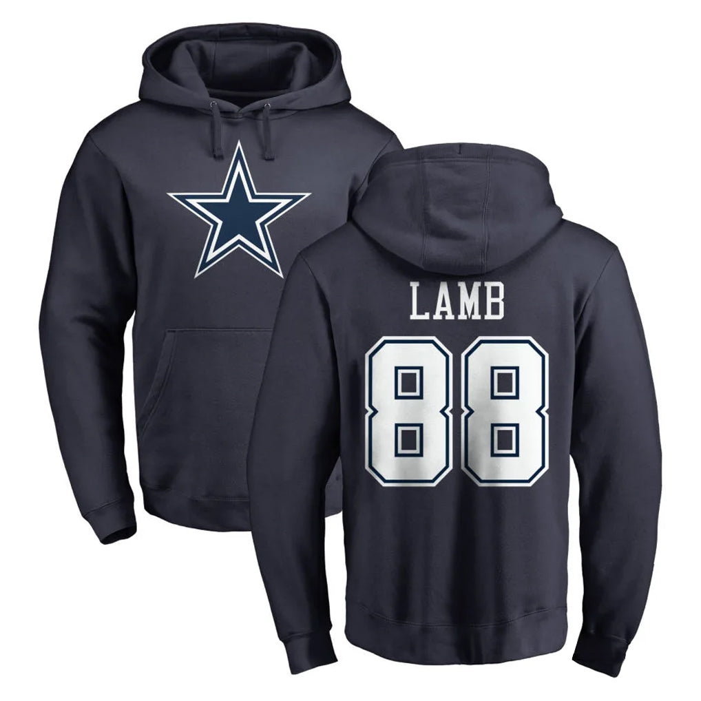 Seanshop D.Cowboys #88 CeeDee Lamb Player Navy Pullover Hoodies Limited Stitched Jerseys