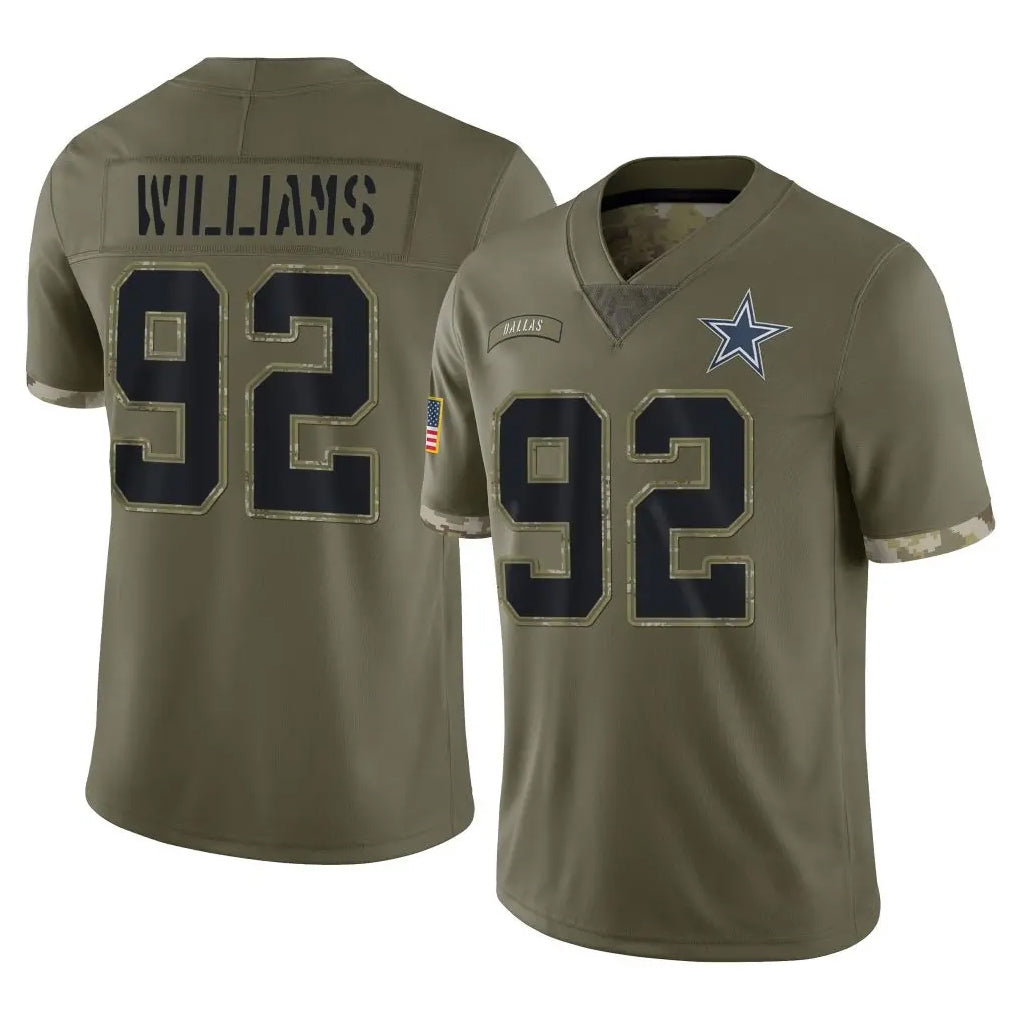 Seanshop D.Cowboys #92 Quinnen Williams Player Olive Salute to Service Limited Game Stitched Jerseys