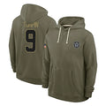Seanshop D.Cowboys #9 KaVontae Turpin Player Olive Salute to Service Pullover Hoodies Limited Stitched Jerseys