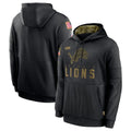 Seanshop D.Lions Black Salute to Service Pullover Hoodies Limited Blank Player Stitched Jerseys