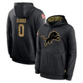 Seanshop D.Lions #0 Jahmyr Gibbs Player Black Salute to Service Hoodies Limited Game Stitched Jerseys