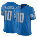 Seanshop D.Lions #10 Isiah Pacheco Player Blue Vapor F.U.S.E. Limited Home Game Stitched Jerseys