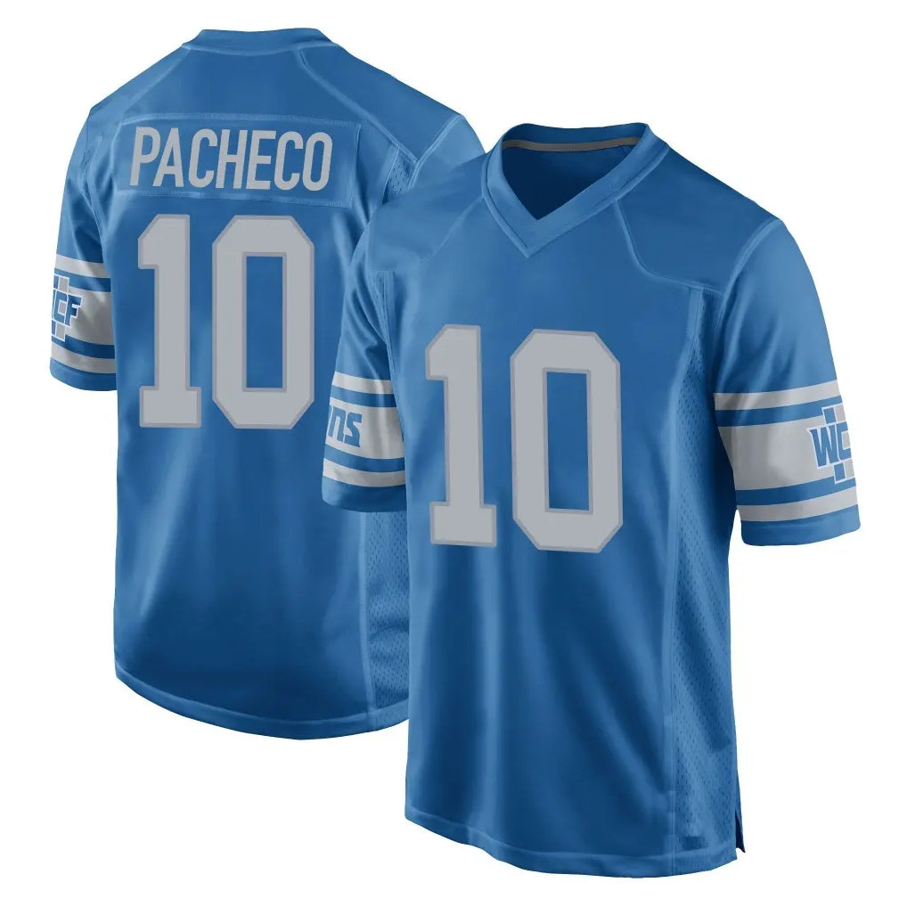 Seanshop D.Lions #10 Isiah Pacheco Player Blue Vapor Untouchable Throwback Game Stitched Jerseys