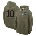 Seanshop D.Lions #10 Isiah Pacheco Player Olive Salute to Service Pullover Hoodies Limited Stitched Jerseys