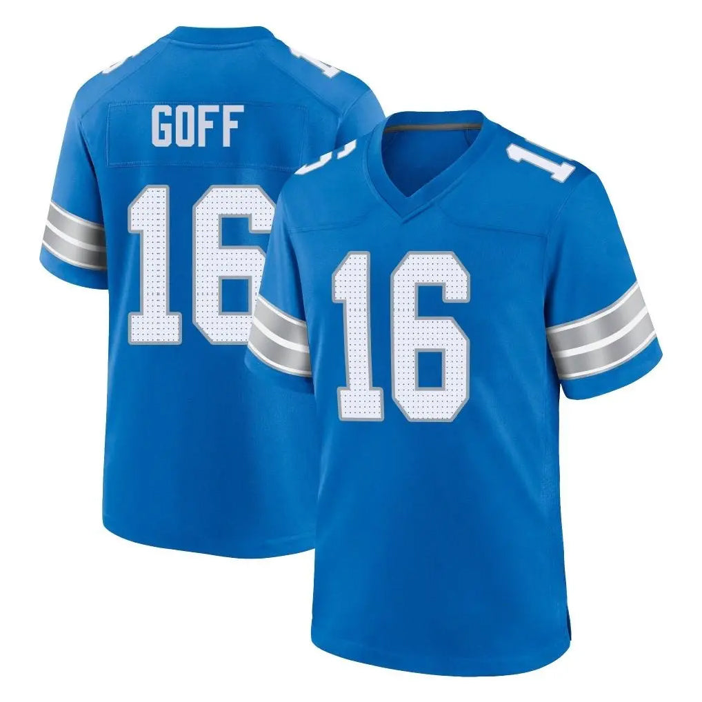 Seanshop D.Lions #16 Jared Goff Player Blue Alternate Home Game Stitched Jerseys