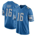 Seanshop D.Lions #16 Jared Goff Player Blue Home Game Stitched Jerseys